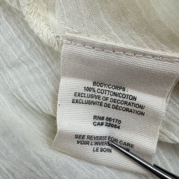 Free People Grecian Off White Gauze Yellow Orange Lace Tunic Tank Top Size M - Picture 11 of 12